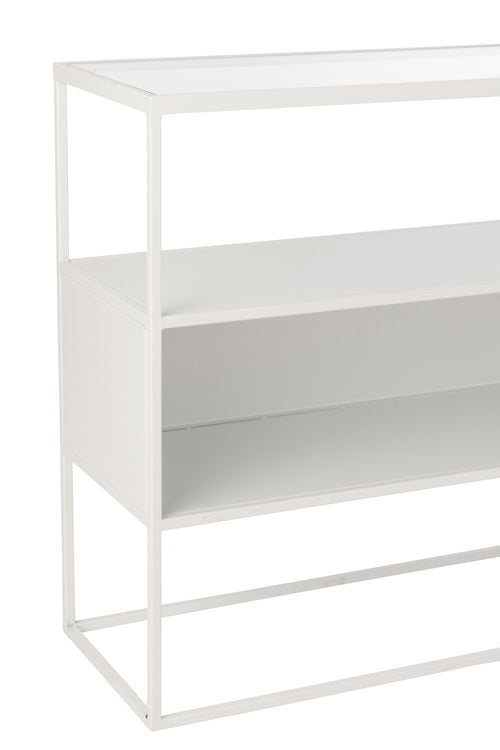 J-Line console Vierkant - metaal/glas - wit - vtwonen shop