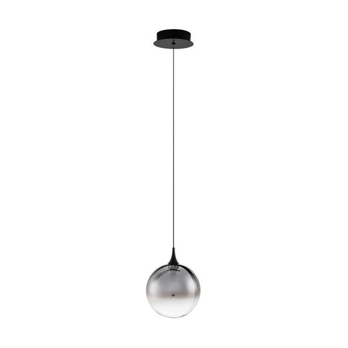 Nova Luce ORENDA Bolvormige hanglamp voor plafond, rookkleurig, matzwart, LED, 5W, 225lm, 3000K