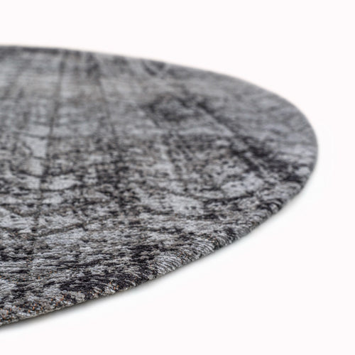 Louis De Poortere vloerkleed Harlem Contrast - zwart - 140x140cm - vtwonen shop