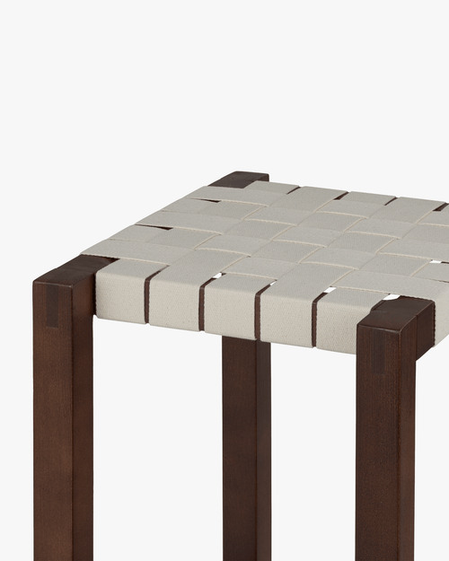 noo.ma Toli barkruk met gevlochten zitting - Cocoa Brown