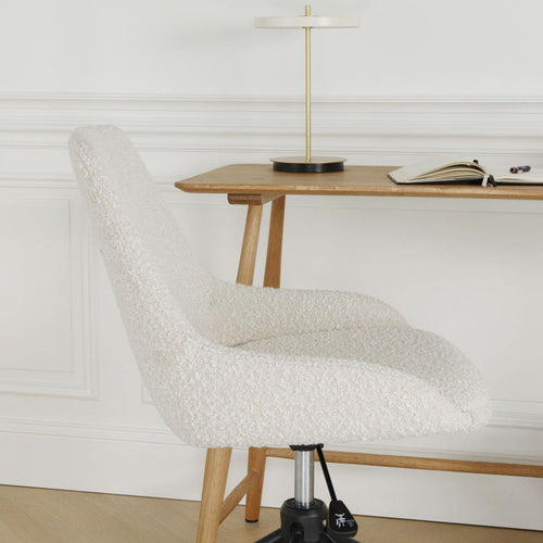Nolon Nout-Isa Bureaustoel Bouclé Beige - Stof - Zwart Onderstel - vtwonen shop