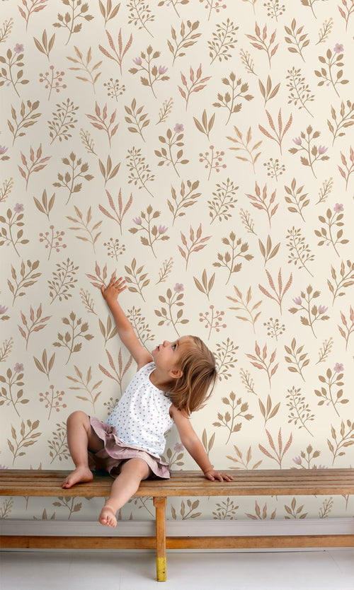ESTAhome behang bloemmotief in Scandinavische stijl beige - 53 cm x 10.05 m - 139738