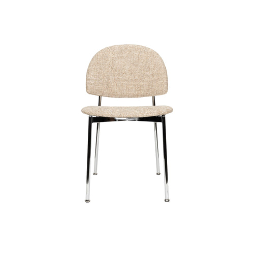 Zuiver Sunrise Eetkamerstoel Chrome/Beige - Set van 2