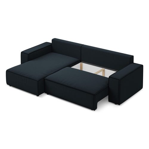 LaMiaSofa hoekbank links Livorno - velours - koningsblauw - 290x185x82