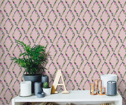 Walls4You behang tropische planten oudroze en groen - 53 cm x 10 m - 640106 - vtwonen shop