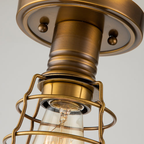 Elstead Quoizel Mixon Semi Flush Plafondlamp Verweerd Messing