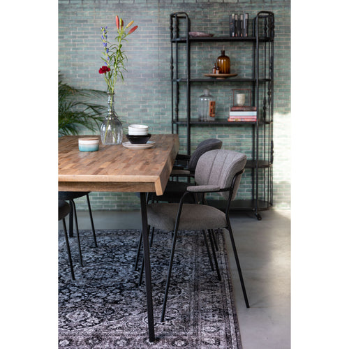 Housecraft Living Jolien Eetkamerstoelen armleuning Zwart/Donkergrijs - Set van 2 - vtwonen shop