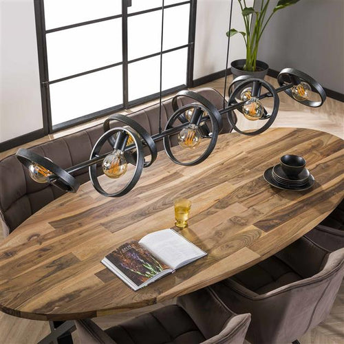 Giga Meubel Hanglamp Hover - Zwart Metaal - 8-Lichts - 160x42x150cm