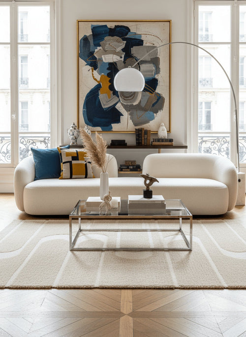 AFK Living vloerkleed Calligramme - reliëfeffect - beige - 120x170 cm