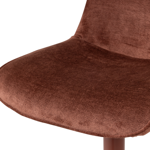 WOOOD barstoel in hoogte verstelbaar Marten - Chenille - Kastanjebruin - 110x45x50