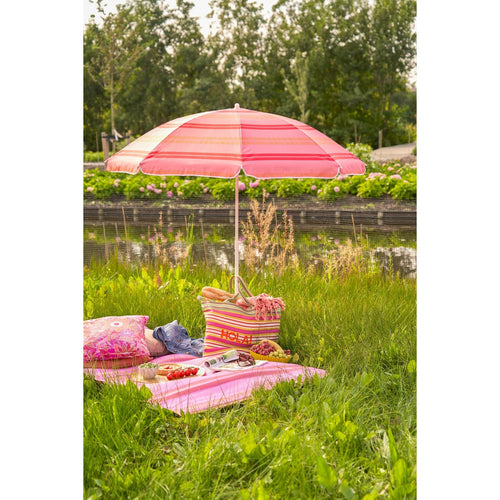Mica Decorations Stripe Strandparasol - H180 x Ø160 cm - Lichtroze