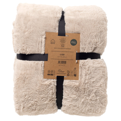 LIZE - plaid 140x180 cm - 100% gerecycled polyester - Pumice Stone - beige