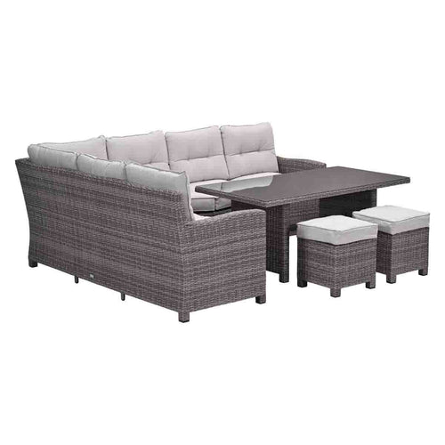 Blue Bird wicker lounge-dining set - links - grijs/ sand