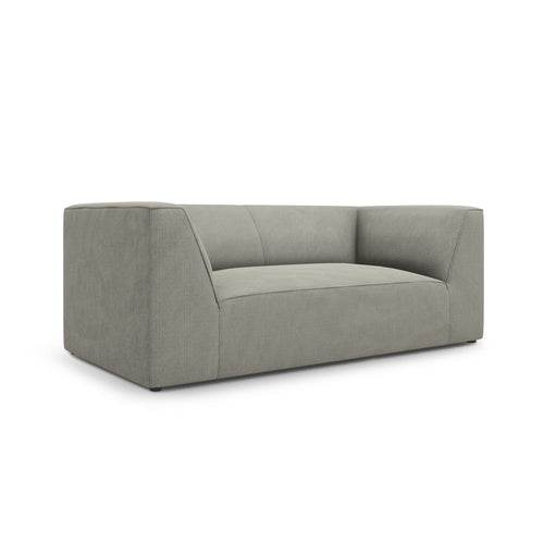 Cosmopolitan Design - Bank Siena 2-zits, ribfluwelen lichtgrijs - 92x174x69cm