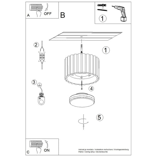 Sollux Lighting Plafondlamp AURA 1 zwart Gx53 - 10x10x10cm