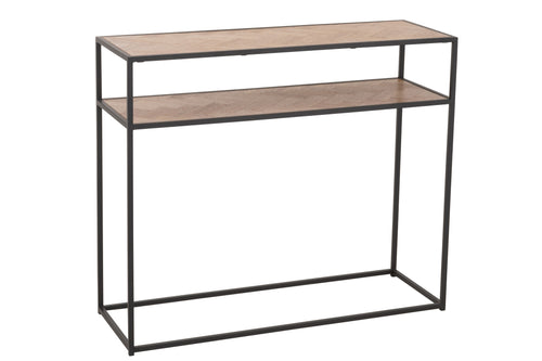 J-Line console Zigzag - hout/metaal - naturel/zwart - vtwonen shop