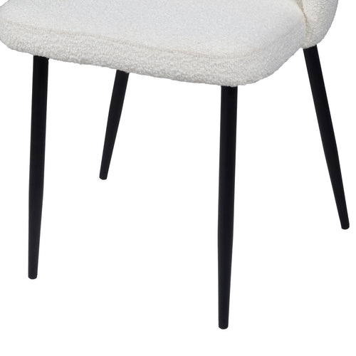 Giga Meubel Eetkamerstoel Juliette - Stof - Wit - Set van 2 - vtwonen shop