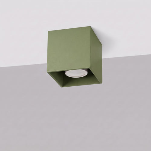 Sollux Lighting Plafondlamp QUAD 1 olijfgroen - 10x10x10cm