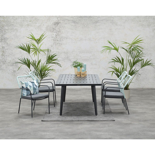 Dido dining fauteuil - carbon black - rope zachtgroen - mystic grey - vtwonen shop