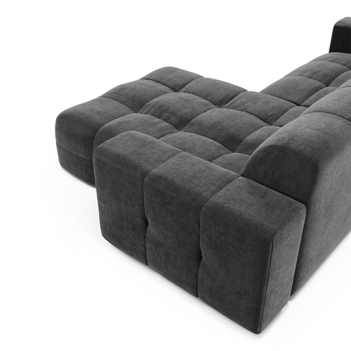 Sia Home - Rechte hoekbanken MAEL -  Fluweel - Grafiet grijs - 230cm - vtwonen shop