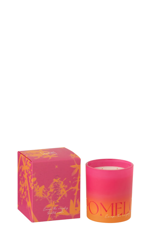 J-Line geurkaars Oasis - Summer In The Air - glas - oranje/roze - large