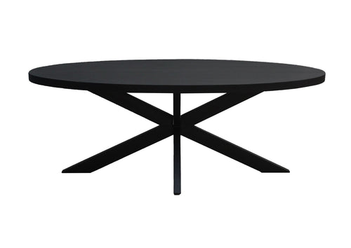 Livingfurn eetkamertafel Ovaal - mangohout - 210 cm - zwart