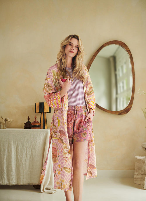 Pip Studio - Tatum Pyjama Shirt - Dames - Little Sumo Stripe - Lila - L