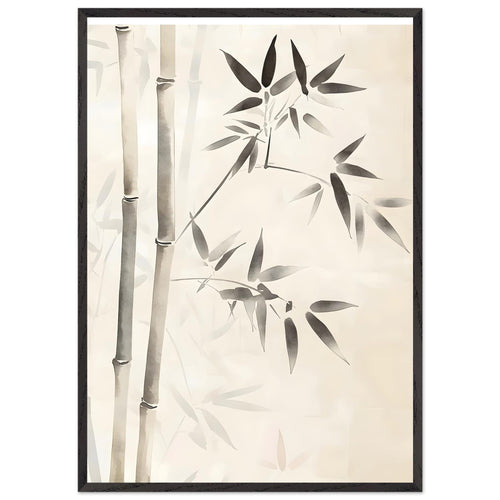Artfulprints Poster met Lijst Boho – Bamboo lines   - 70x100 cm - beige