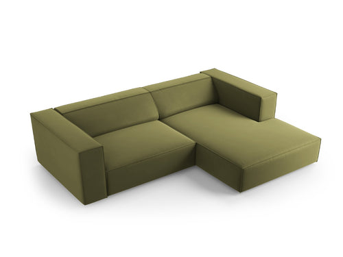 Cosmopolitan Design rechter hoekbank Arendal 3-zits, flueel, lichtgroen - 166x224x70cm