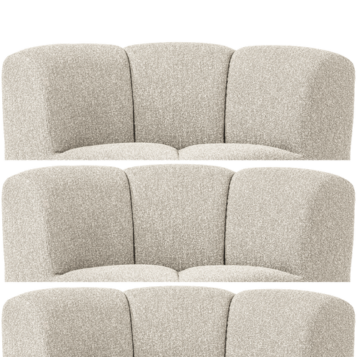 WOOOD eetbankje hoek met rugleuning Mojo - Bouclé - Beige Melange