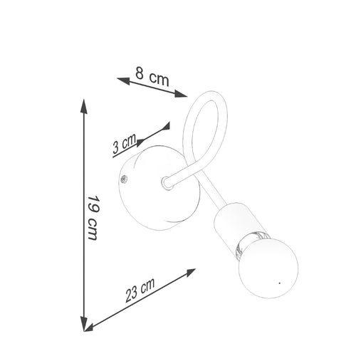 Sollux Lighting Wandlamp LEVAR zwart - 23x8x19cm