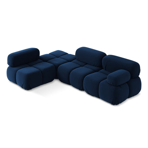 LaMiaSofa hoekbank links Sanremo - velours - koningsblauw - 285x190x70