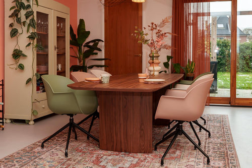 MaximaVida eetkamerstoel Cuyp XXL oudroze  buisframe poten- 2 stuks