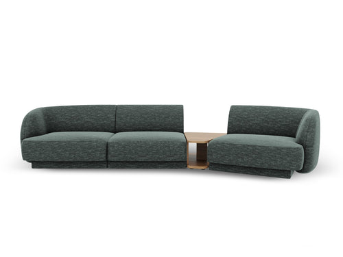 Micadoni Rechte modulaire bank Miley 3-zits, chenille, olie - 126x303x70cm