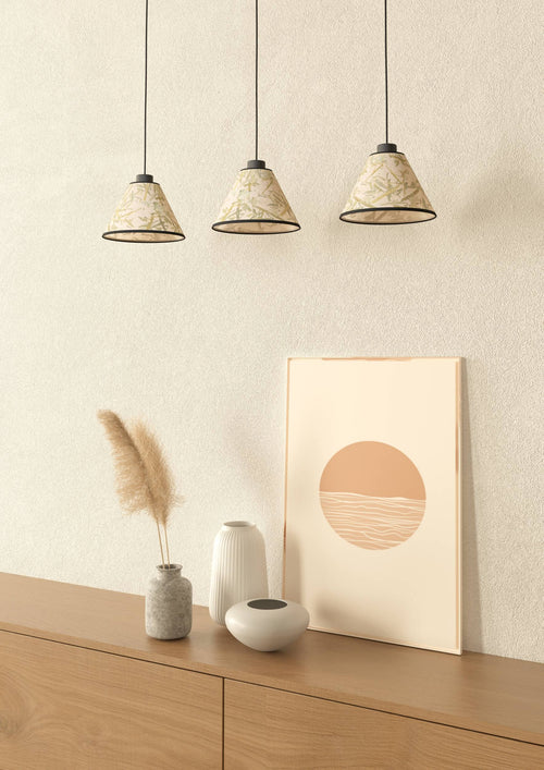 EGLO hanglamp Oxpark - e27 - 92 cm - zwart/wit/groen - bamboe