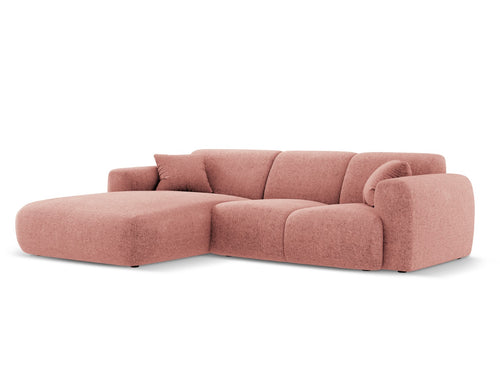 Cosmopolitan Design linker hoekbank Nolio 4-zits, chenille, roze - 170x260x72cm