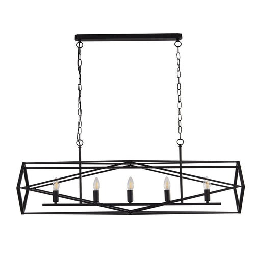 Searchlight CHASSIS - 5-lichts zwarte kaars aan het plafond