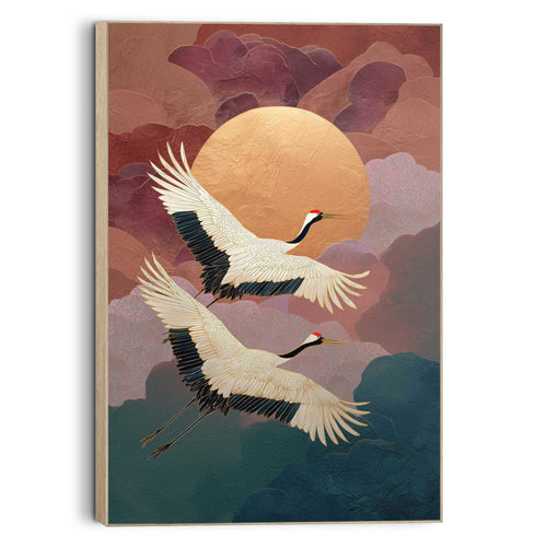Reinders schilderij Vliegende Kraanvogels - 60x90cm