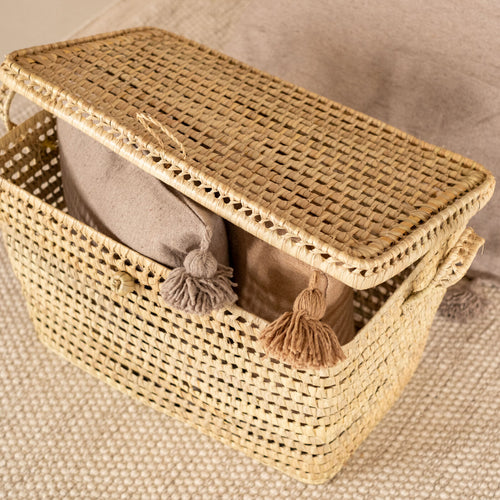 NOA MAY Mand Berber - naturel -palmblad - 60 x 35 x 35 cm