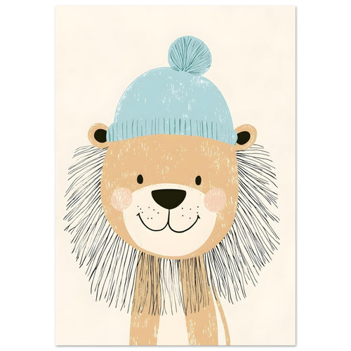 Artfulprints  Winterleeuw   poster A4 21x29.7 cm - vtwonen shop