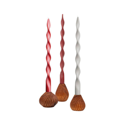 Originalhome spiraalkaars duo - 40 cm - roodroze