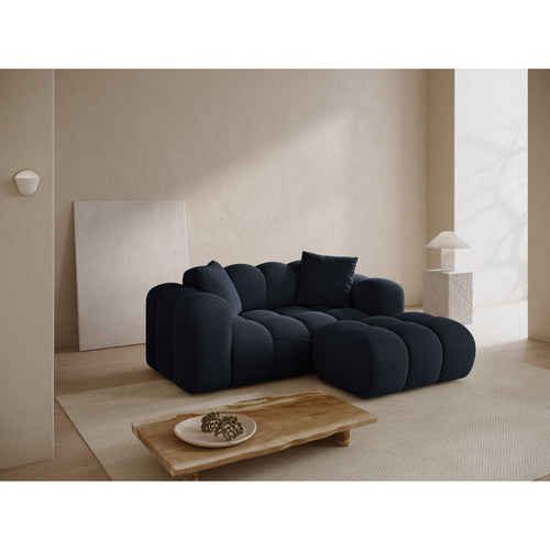 Cosmopolitan Design - Poef Treno chenille marineblauw - 70x90x42cm