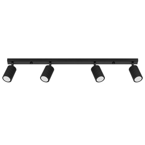 Sollux Lighting Plafondlamp KARBON 4L zwart - 81x6,5x16,5cm