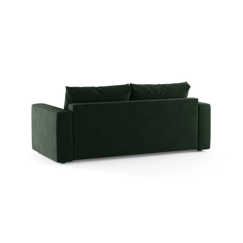 Cosmopolitan Design - Converteerbare bank Grena 3-zits, flueel flessengroen - 100x205x90cm