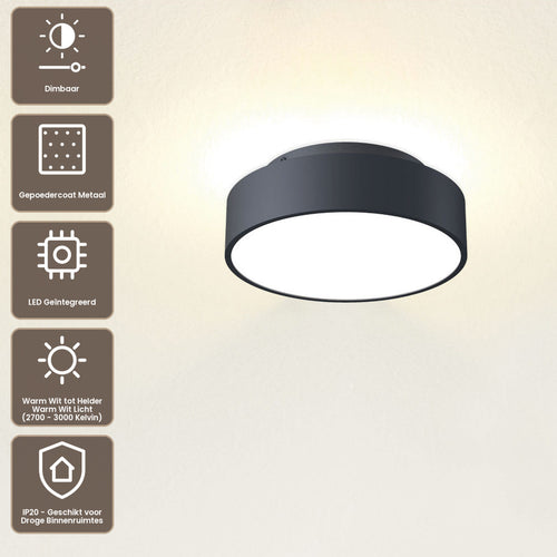 Artdelight Plafondlamp Chicago 250 - Zwart