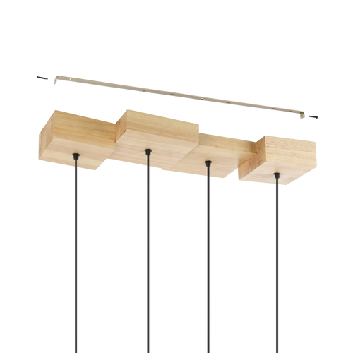 EGLO hanglamp Halkin - e27 - 72 cm - bruin/zwart - hout - vtwonen shop