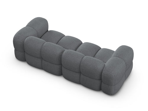 Cosmopolitan Design Bank Loretto 4-zits, structurele stof grijs - 100x250x68cm