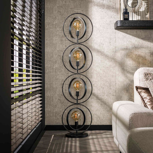 Giga Meubel Vloerlamp Turn Around XL - Zwart - 4-Lichts - 40x30x180cm - vtwonen shop