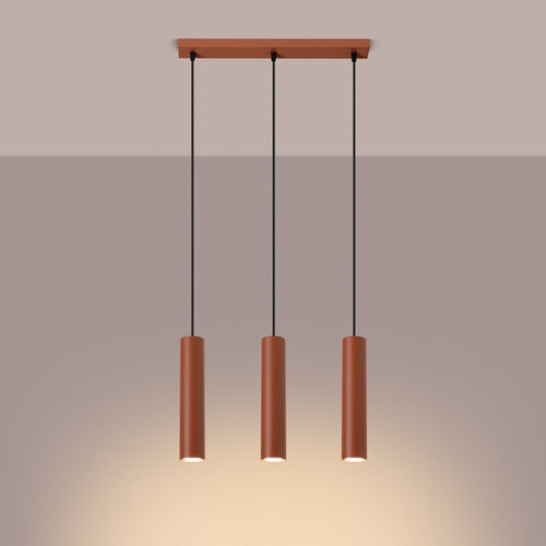 Sollux Lighting Hanglamp LAGOS 3L rood oker - 45x6x98cm
