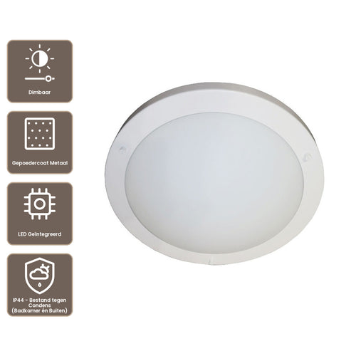 Artdelight plafondlamp Yuca - 1 lichts - 30  x 9   cm - wit